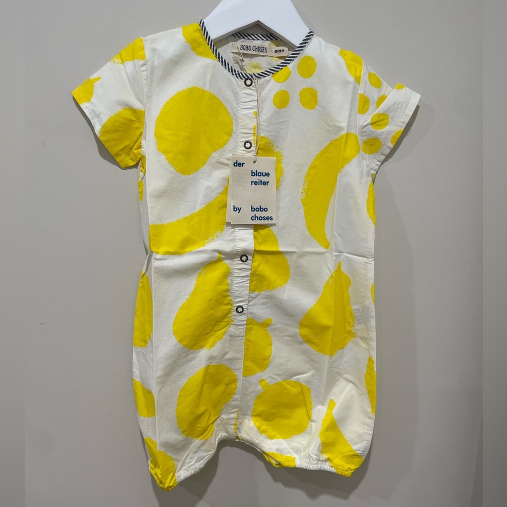 Bobo Choses Yellow and White Kids Bodysuit